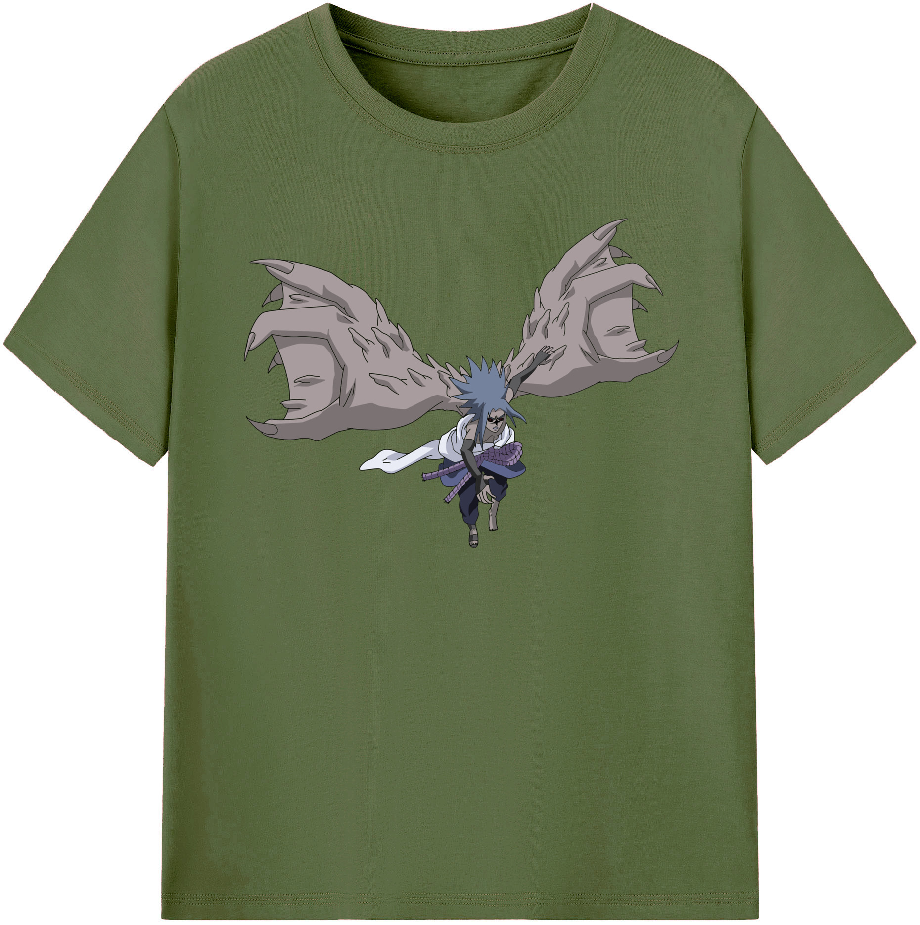 （画像用） NARUTO -ナルト- うちは サスケ Uchiha Sasuke 綿100％半袖Tシャツ（フロントプリント）